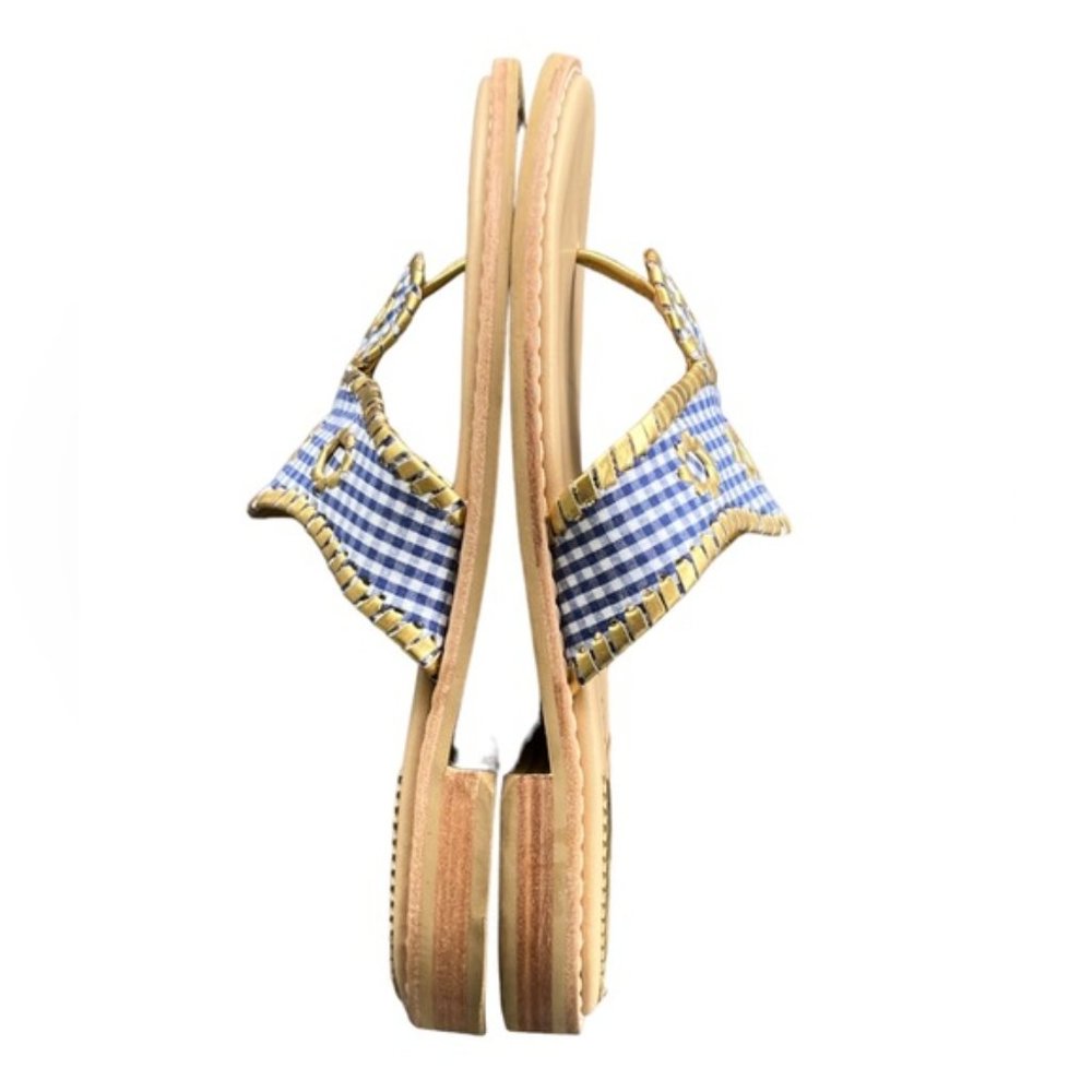 Jack Rogers Jacks II Flat Sandal Gingham Gingham/Gold Size 8.5 - Picture 3 of 8